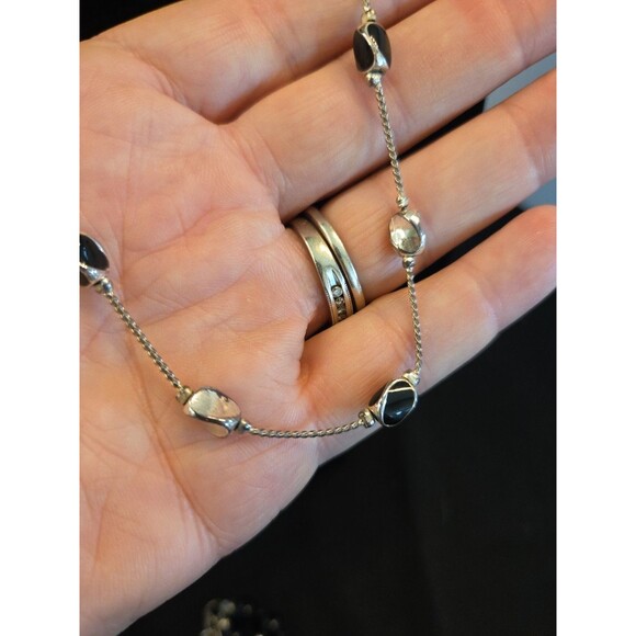 Worthington 16"-18" Necklace, Double Strand Black Faux Pearls & Earrings (New) - Picture 8 of 9